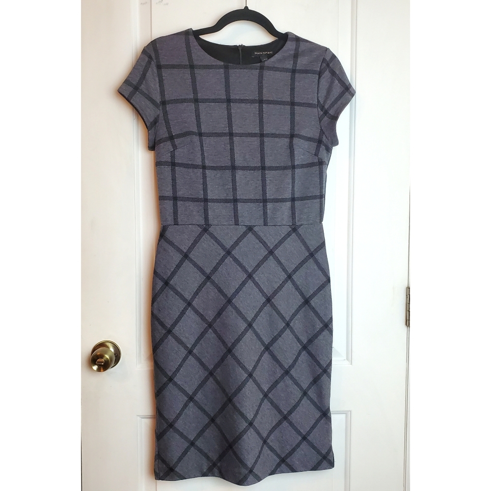 Banana Republic plaid formal work dress